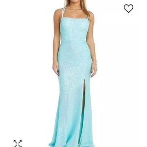 Women's Iridescent Sequined Strappy-Back Gown